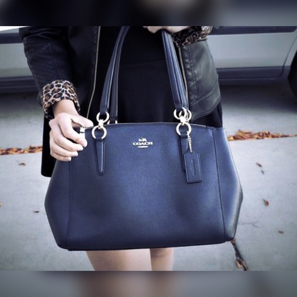 COACH CHRISTIE DEEP NAVY SATCHEL CARRYALL BAG